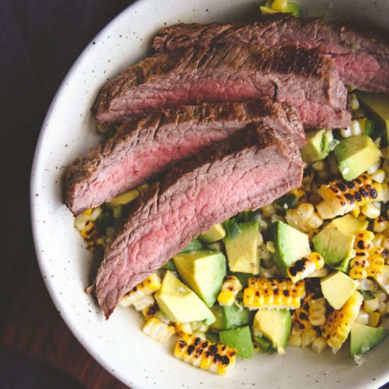 5 Ingredient Flank Steak Corn Salad