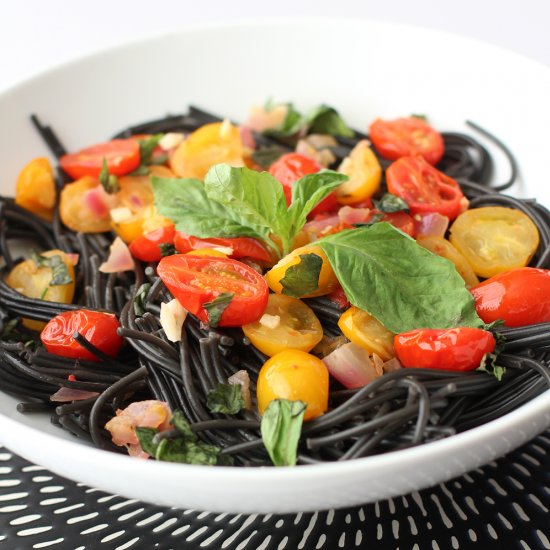 A Halloween Squid Ink Pasta