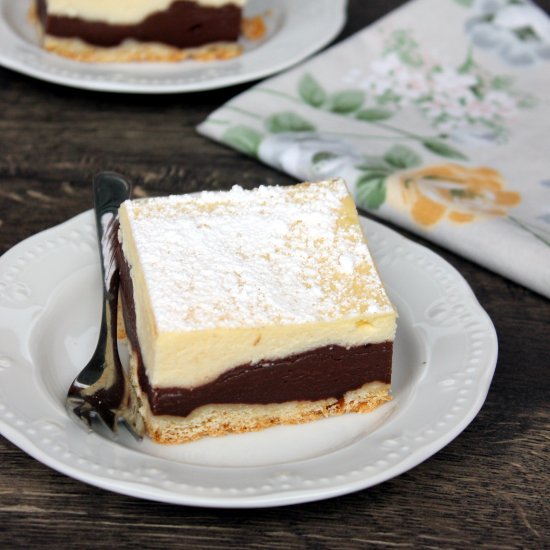 Cheesecake with Chocolate Pudding