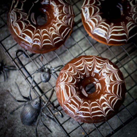 Halloween Spider Web Doughnuts