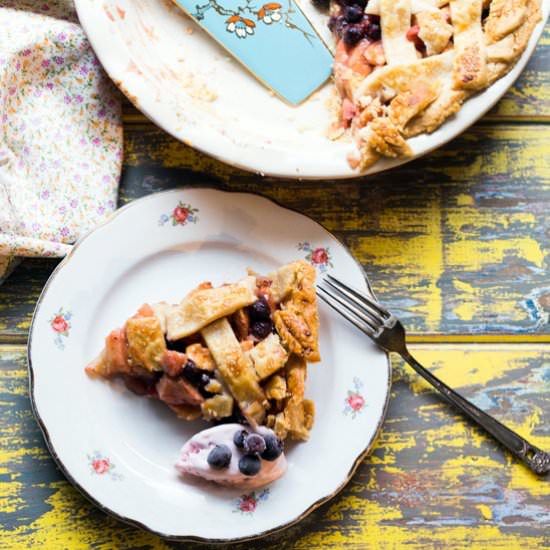 Apple Saskatoon Lattice Pies