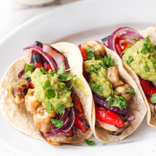 Chicken Tacos with Grilled Bananas