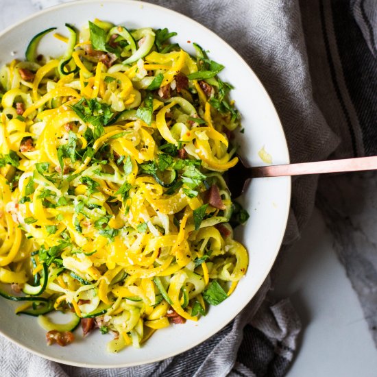 Zucchini Noodles with Pancetta