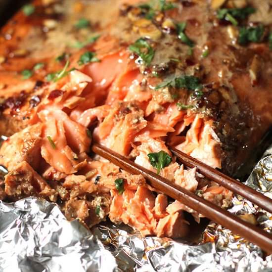 Baked Asian Salmon in Foil