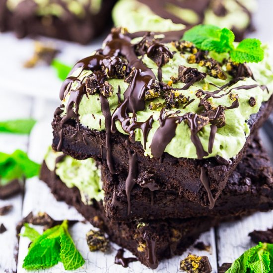 Chocolate Mint Protein Brownies