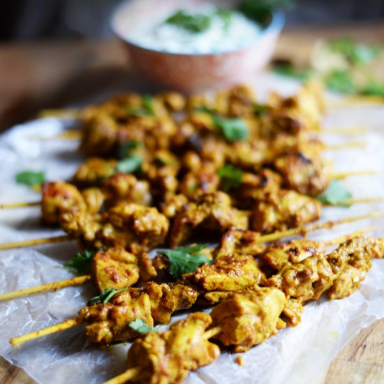 Tikka Masala Chicken Skewers