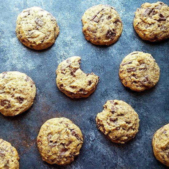 Soft Dark Chocolate Chunk Cookies