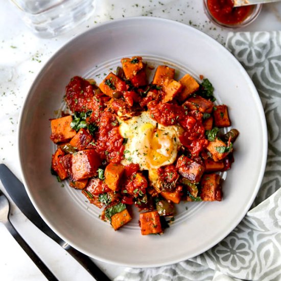 Harissa Sweet Potato Hash