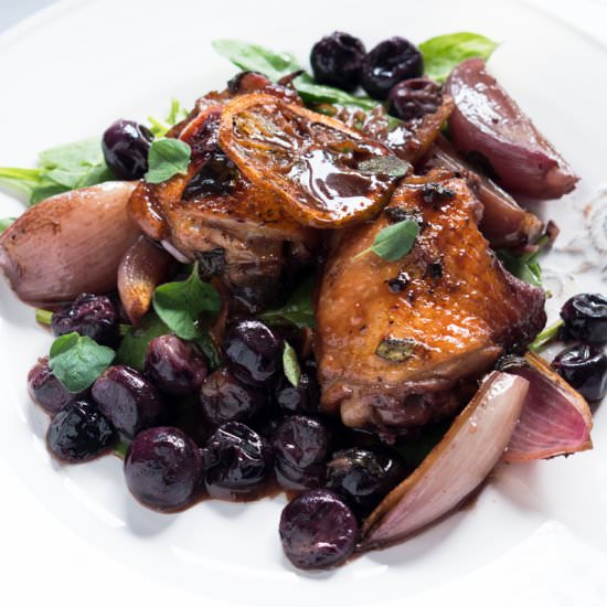 Vanilla Roasted Chicken with Grapes