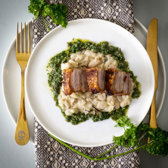 Crispy Pork Belly with Salsa Verde