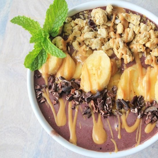 Peanut Butter and Banana Acai Bowl