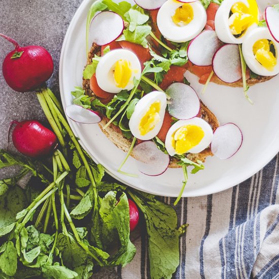 Egg and Cured Salmon Sandwiches