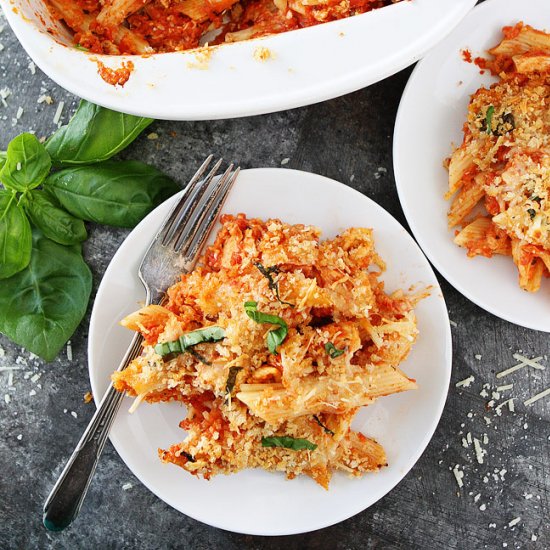 Chicken Parmesan Baked Pasta