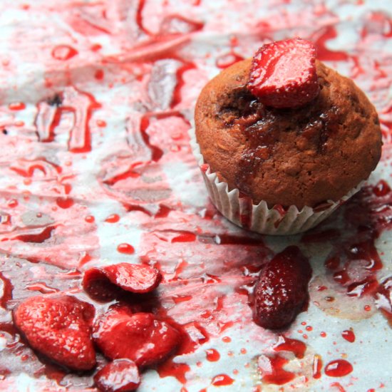 honey roasted strawberry oat muffin