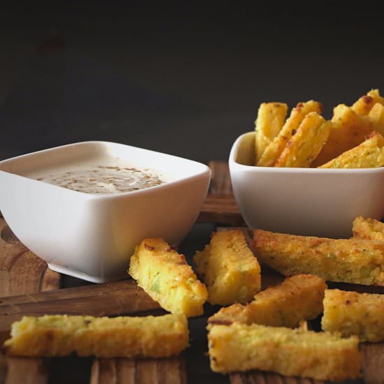 Cheesy Zucchini Polenta Baked Fries