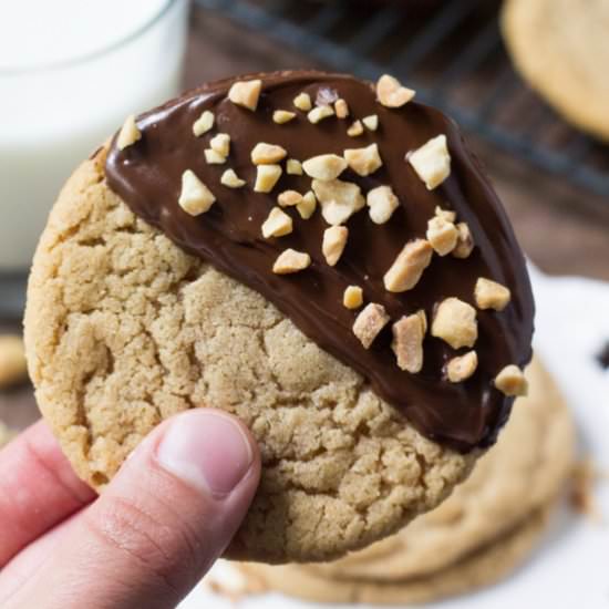 Chocolate Dip Peanut Butter Cookies