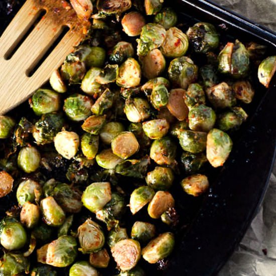 Chili Roasted Brussel Sprouts