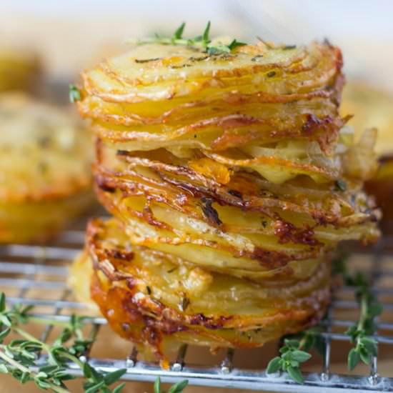 Gruyere and Thyme Stacked Potatoes