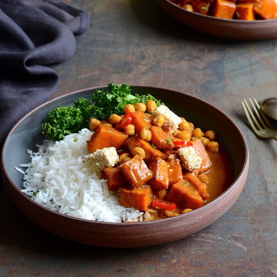 Butternut tikka masala curry