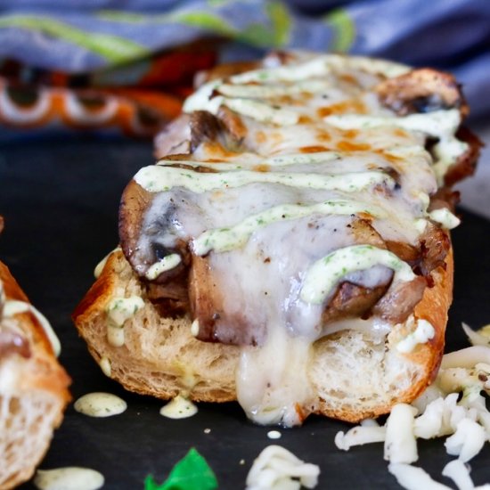 Open Faced Steak & Cheese Sandwich