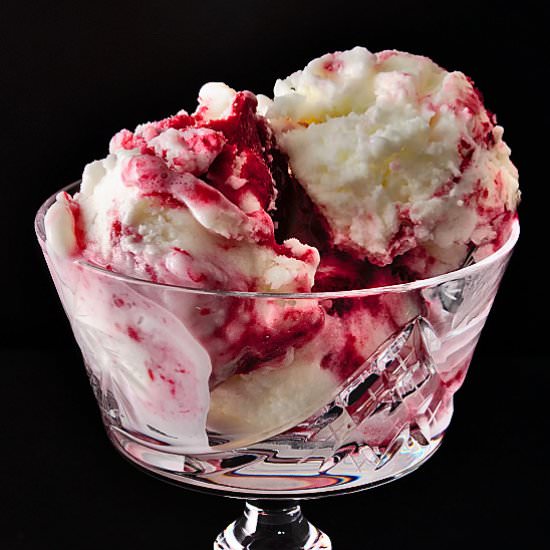 Quick Raspberry Ripple Ice Cream