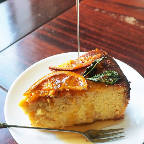 Spicy orange polenta cake