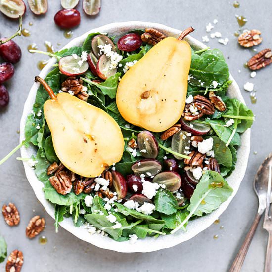 Autumn Kale Said with Sautéed Pears