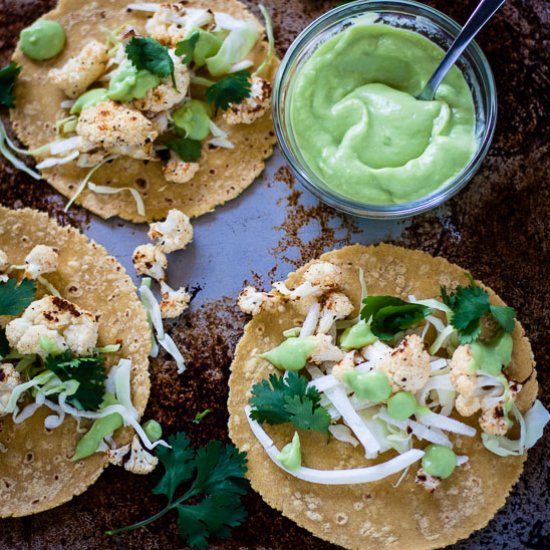 Buffalo Cauliflower Tacos