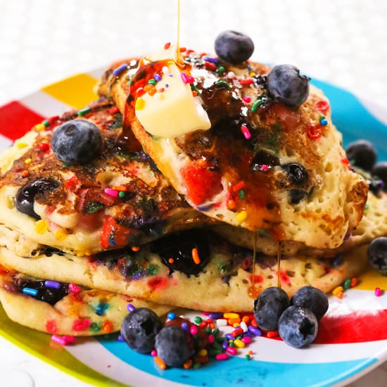 Strawblunkleberry Pancakes