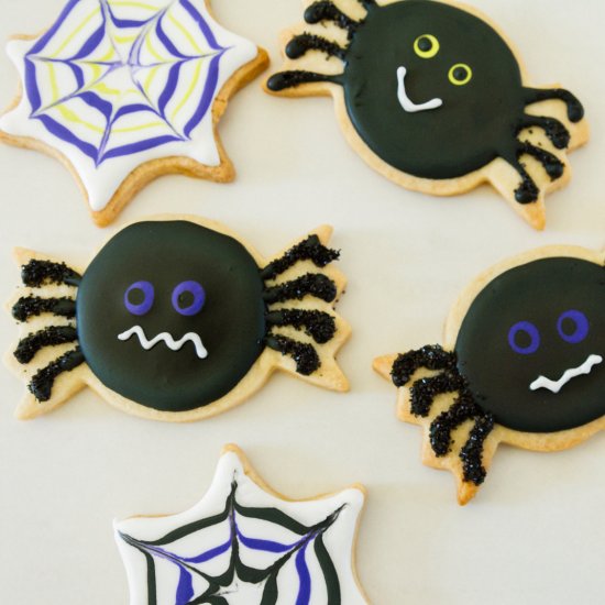 Spider and Cobweb Sugar Cookies