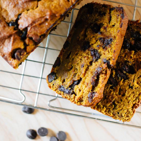 Pumpkin Chocolate Chip Bread