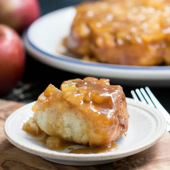 Upside Down Caramel Apple Rolls