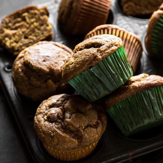 Whole Wheat Pumpkin Banana Muffins