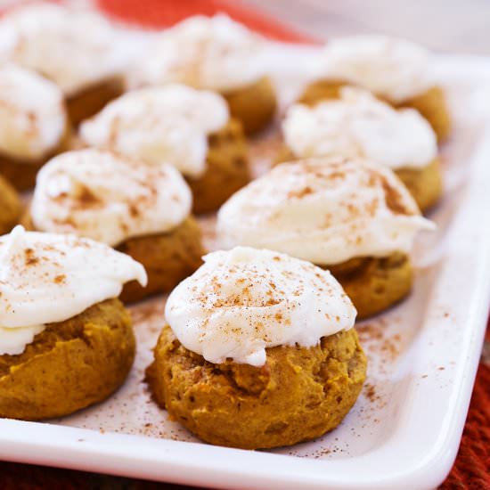 Pumpkin Cookies with Cream Cheese