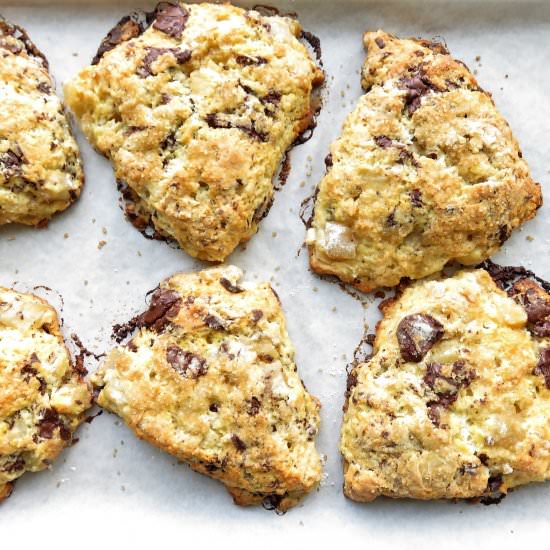 Pear and Dark Chocolate Scones