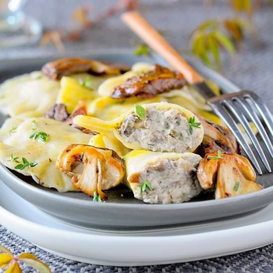 Dumplings with boletus mushrooms