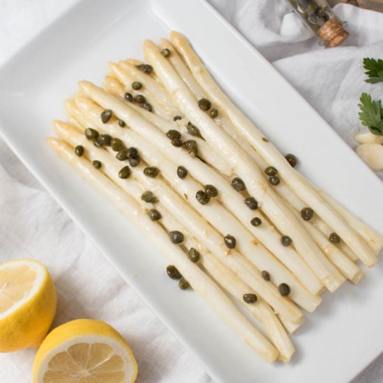 Lemony White Asparagus Piccata