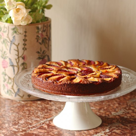 Plum Almond Honey Torte