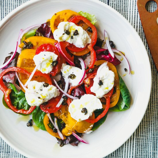 Tomato Buratta Salad With Capers