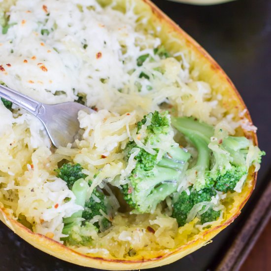 Broccoli Stuffed Spaghetti Squash