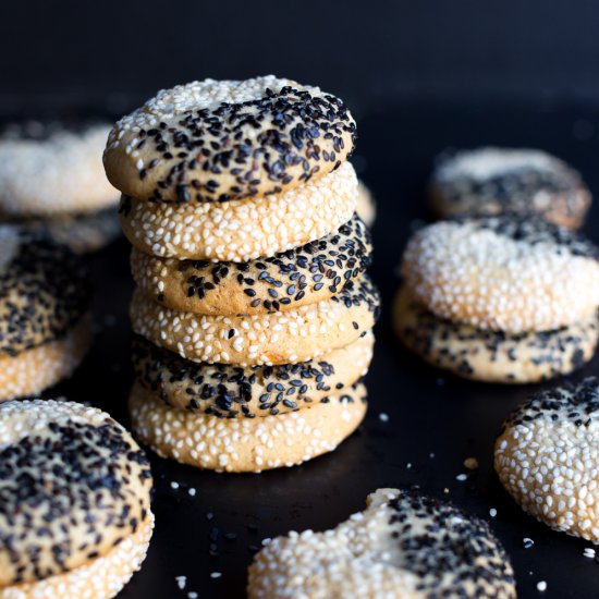 Black & White Tahini Cookies