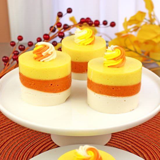 No Bake Candy Corn Cheesecake