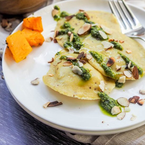 Vegan Pumpkin Ricotta Ravioli