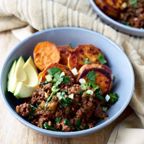 Roasted Sweet Potato Taco Bowls