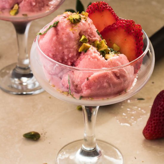 Strawberry Buttermilk Sherbet