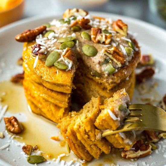 Freezer Pumpkin Protein Pancakes