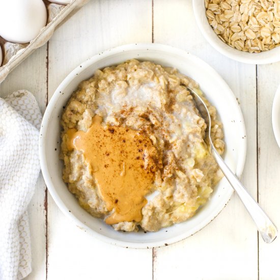 Peanut Butter Banana Custard Oats