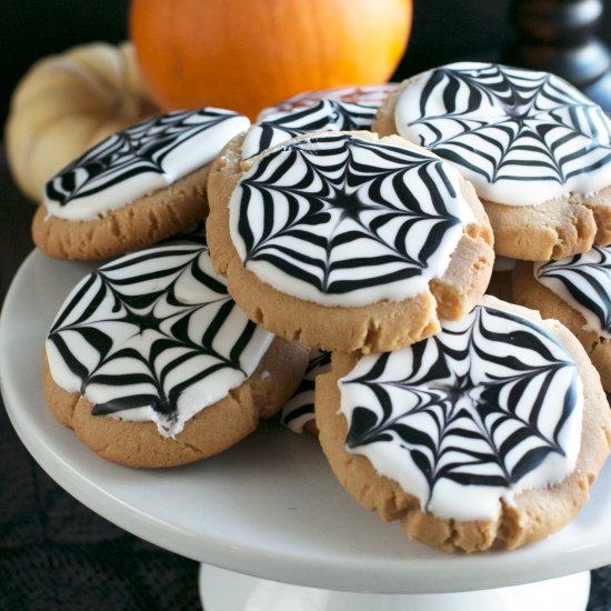 Peanut Butter Spiderweb Cookies