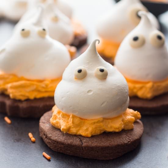 Meringue Ghost Chocolate Cookies