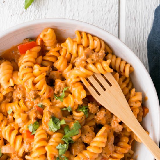 Roasted Red Pepper & Tomato Pasta